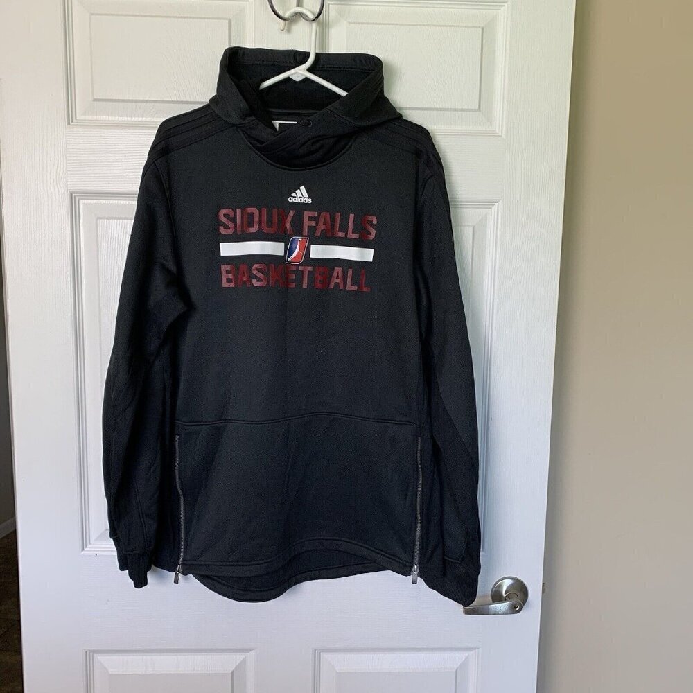 Adidas Sioux Falls Basketball Men’s Large +2” Length Black Hoodie Climawarm